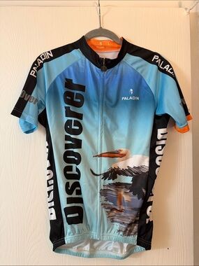 Mens Blue 'Discovery' Short Sleeve Cycling Jersey
